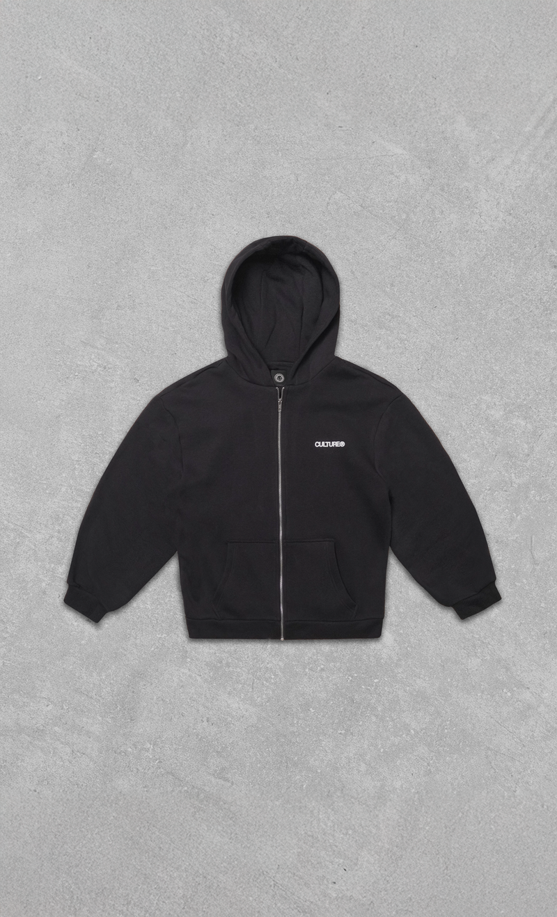 BLACK ZIP-UP